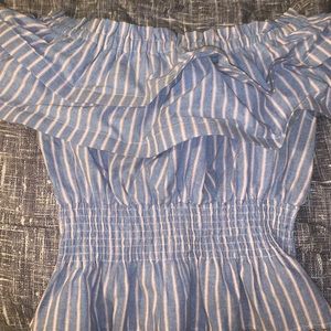 Striped Forever 21 off the shoulder blouse